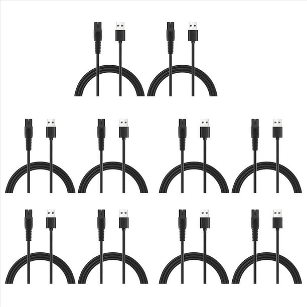 10 Cables de Carga USB de 5 V y 1 A para Afeitadora Eléctrica para QP2724 QP2834 QP1924 MG9520
