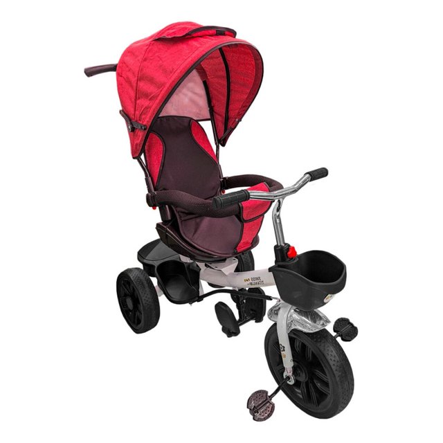 Triciclo Evolutivo The Baby Shop TCT05 3 en 1, con Toldo y 2 Canastos Rojo -
