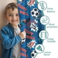 thumbnail image 3 of Blackout Kids Curtains,Blue Soccer Elements Pattern Childrens Insulated Curtains Set Of 2,Bedroom Essentials,Toddler Room Decor 42"x54", 3 of 5