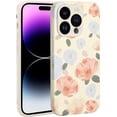 thumbnail image 1 of Designed Case for iPhone 14 Pro, PU Leather Grain Phone Case for iPhone 14 Pro 2022 (6.1 Inch), Cover Case for Girls Women, Vintage - Flower, 1 of 14