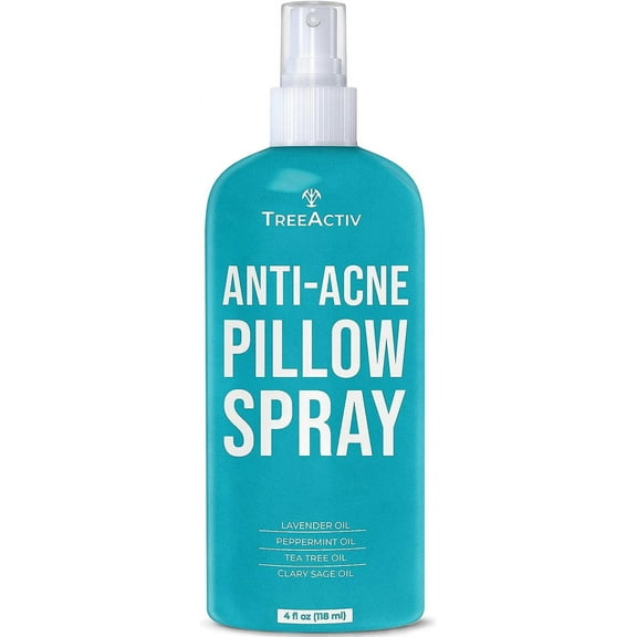 TreeActiv Anti-Acne Pillow and Linen Spray, Peppermint & Tea Tree Oil, 4 fl oz, 1000 Sprays