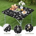 thumbnail image 4 of Black Gothic Cat Snake Moon Pattern Square Fitted Tablecloth with Elastic Edge,Square Table Cover,Washable Elastic Table Cover for Home Kitchen Party Decor 34"x34", 4 of 6