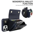 thumbnail image 6 of Compatible with iPhone 11 Pro Max, Multifunctional Wallet Case with Credit Card Holder Shoulder Strap PU Leather Pocket Holder Magnetic Snap Flip Phone Cover for iPhone 11 Pro Max, Darkblue, 6 of 9