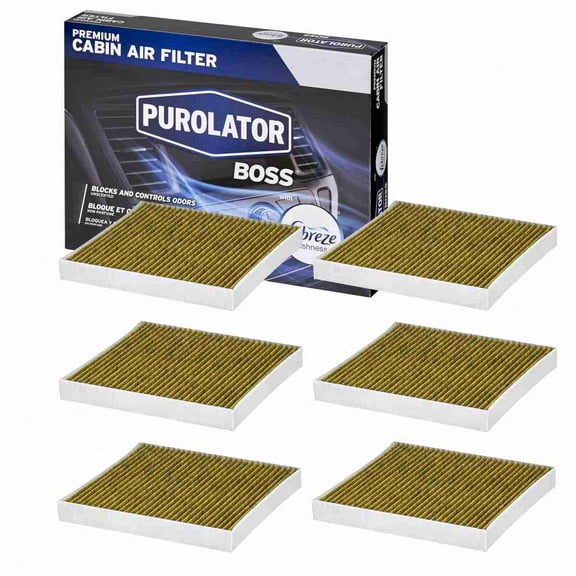 6 pc Purolator BOSS PBC25869 Cabin Air Filters for 842 HVAC Heating Ventilation Air Conditioning Vent Filters Fits select: 2013-2018 RAM 1500, 2007-2018 JEEP COMPASS