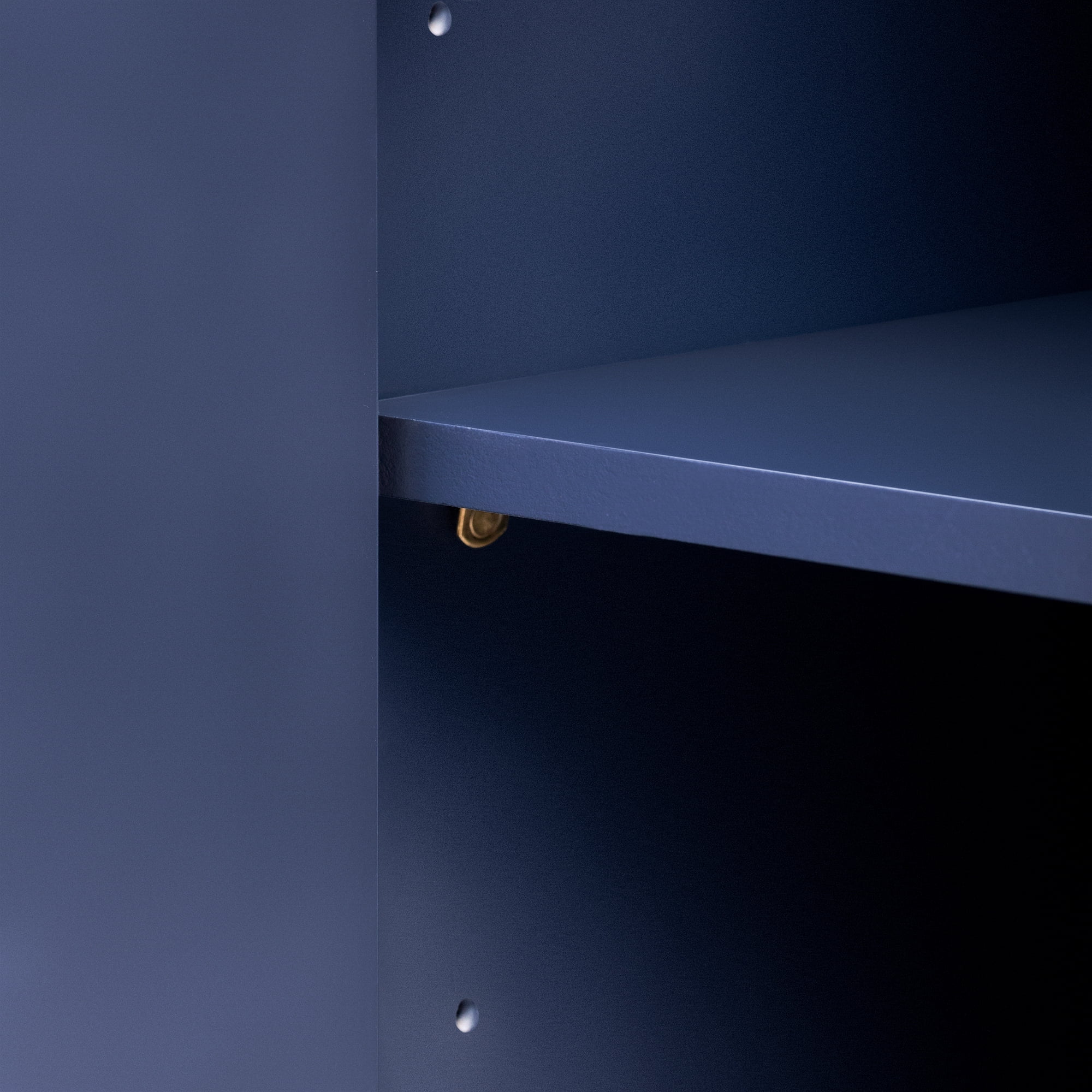 MAYEERTY 4-Door Cabinet Wavy Door Panel Curved Corner Adjustable Shelves for Study & Living Room & Entrance，Navy Blue