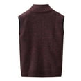 thumbnail image 5 of APEXFWDT Men's Big & Tall Fleece-Lined Sweater Vest Zip-Up Crewneck Sleeveless Casual Coat Warm Outerwear for Fall/Winter,XXXXL,Wine, 5 of 9