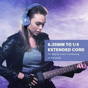 OneOdio Wired Over-Ear Headphones with Mic Dual-Plugs for Youth Adult Kids Gitar Piano Drum-Light Blue