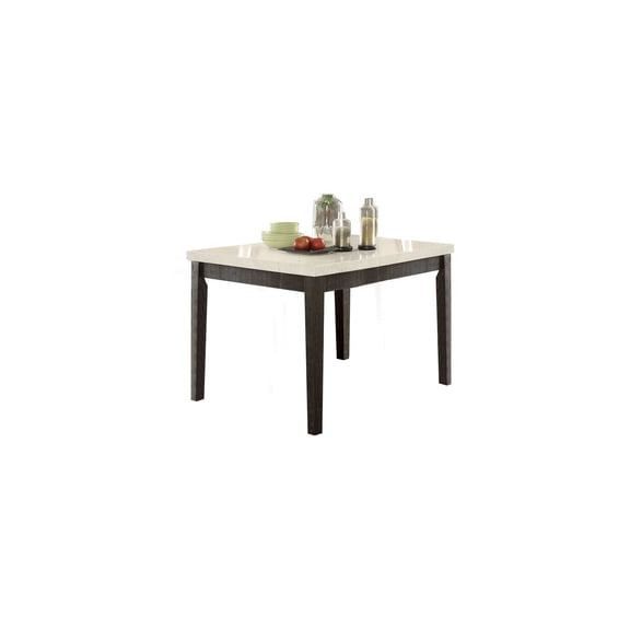 Amiable Counter Height Table, White Marble & Weathered Black