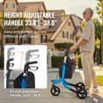 thumbnail image 3 of VEVOR Déambulateur à 3 Roues pour Seniors, Déambulateur Pliable en Aluminium Léger avec Poignée Réglable, Déambulateur de Mobilité Extérieure avec Grandes Roues et Sac de Rangement Spacieux, Capacité de 260LBS, 3 of 9