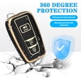 thumbnail image 5 of Key Fob Cover Compatible with Toyota 4Runner RAV4 Camry Prius Prado Highlander Avalon 2016-2024 4 Button Keychain Case Holder Protector,Black, 5 of 6