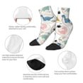 thumbnail image 5 of Rateoe Cute Dinosaurs Pattern Quarter Crew Socks,Toe Seamed Ankle Socks,Cotton Cushioned Breathable Athletic Crew Sports Socks, 5 of 7