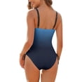 thumbnail image 4 of One Piece Swimsuit Women, One Piece Bathing Suit, Ladies Swimsuits, Color Gradient Women Swimsuit One-Piece, Open Back One-Piece Swimsuit, Bathing Suit With Tummy Control, Dark Blue XL, 4 of 4