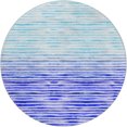 thumbnail image 2 of Addison Rugs Dream Shag Premium Machine Washable Transitional Stripes Blue Round Rug, 8' x 8', 2 of 8