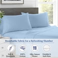thumbnail image 2 of SKY BEDDINGS Standard Size Pillowcase Set of 2 - Light Blue Super Soft Pillow Cases Queen, 600 Thread Count 100% Egyptian Cotton, Breathable, Cool, Sateen Weave Sleeping Pillow Covers - Light Blue, 2 of 7