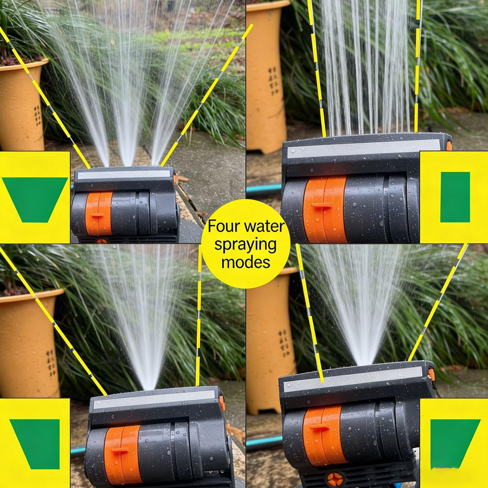 Upgraded 16-Nozzle Oscillating Sprinkler with Dual-Zone Sprinkler Water Timer, Oscillating Lawn Sprinklers Adjustable for Lawn Yard Garden Watering