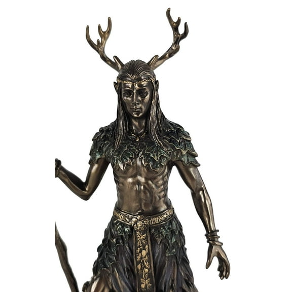 10 1/2" Cernunnos Celtic Horned God of Animals Standing Statue Bronze Finish
