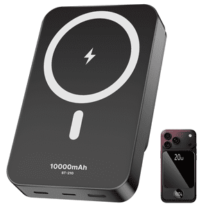 Btootos 10000mAh Magnetic Wireless Portable Charger, Black