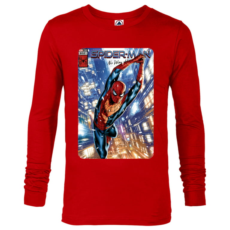Marvel Spider-Man: No Home Red and Blue Suit Comic - Long Sleeve T -Shirt for Men - Customized-New Red - Walmart.com