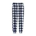 thumbnail image 4 of AWXNJUX Women's Long Fluffy Plush Thermal Flannel Pyjama Bottoms Winter Warm Cuddly Trousers Women's Checked Pyjama Trousers Fleece Pyjama Trousers With Pockets Casual Fleece Trousers (Navy Blue,XL), 4 of 4