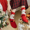 thumbnail image 6 of Odeerbi Christmas Socks for Women 2025 Coral Velvet Mid-Calf Socks Christmas Santa Snowman Plush Stocking Winter Thickened Warm Faux Furry Socks Red, 6 of 8
