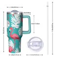 thumbnail image 2 of OBREWU Flamingo and Palm Leaves Tropical Hawaii Tumbler with Handle and Lid,Flamingo and Palm Leaves Tropical Hawaii 40oz Double Wall Vacuum Insulated Tumbler,Cups Gift for Women and Men, 2 of 7