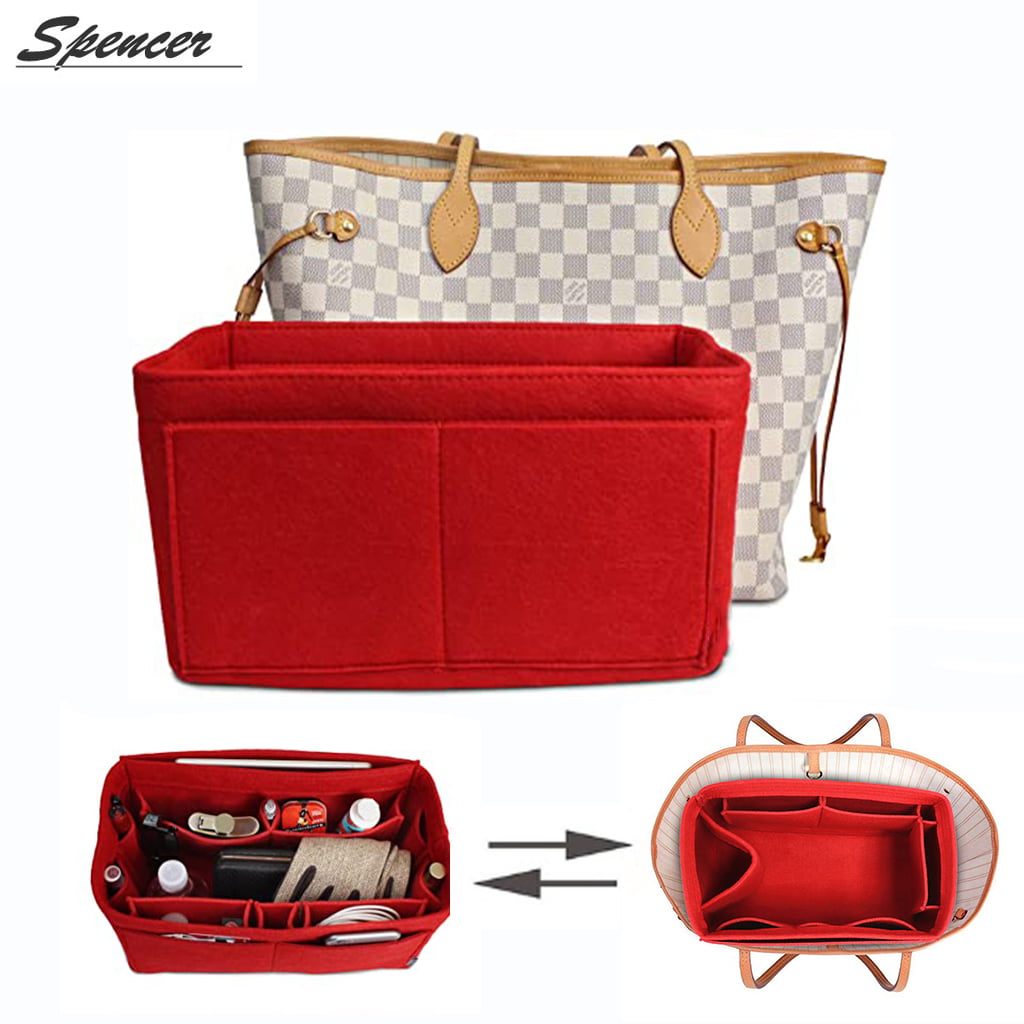 Makeup Felt Fabric Purse Handbag Organizer Bag in Bag Multipocket Insert Bag SH 