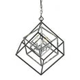 thumbnail image 2 of 3 Light Chandelier In Linear Style 23 Inches Wide By 25 Inches High-Chrome/Matte Black Finish    -Traditional Installation Z-Lite 457-3Ch-Mb, 2 of 4