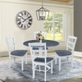 thumbnail image 5 of International Concepts 42" Dual Drop Leaf Dining Table with 4 Madrid Ladder Back Chairs in White/Heather Gray, 5 of 7