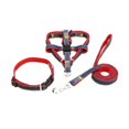 thumbnail image 1 of yingyy Harnais Laisse pour Chien Collier Réglable pour Ensemble Collier Laisse en Denim pour Petit Moyen Grand Chien Entraînement Quotidien Marche Course Rouge 3 Pcs TG, 1 of 4