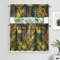thumbnail image 2 of Tropical Island Kitchen Curtains Set of 3PCS, 27.5x36 Inch Polyester Botanical Tiers and Valance, Hawaii Leaf and Flower Short Drapes for Small Windows, 2 of 6