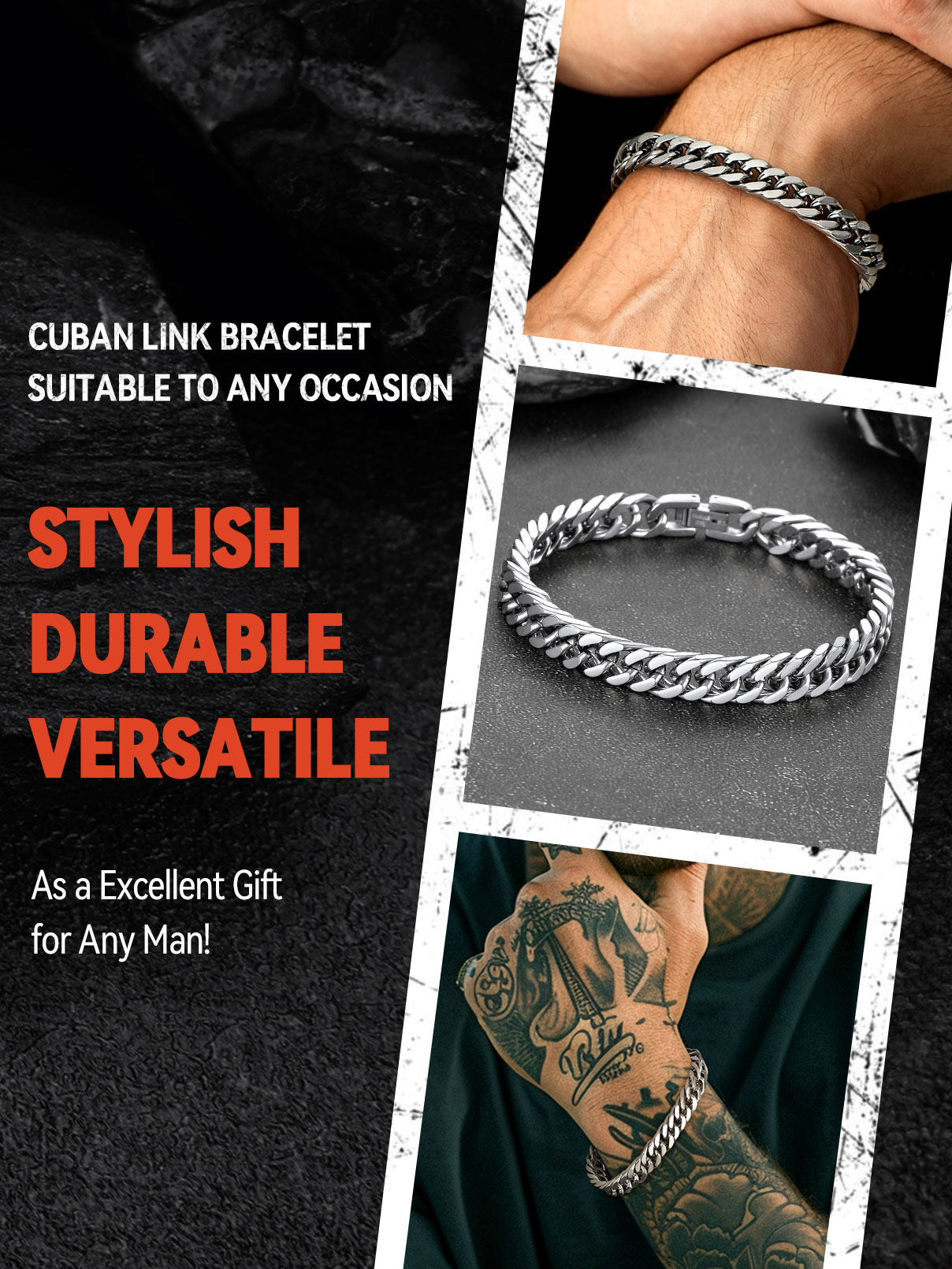 FaithHeart 8mm Stainless Steel Cuban Link Bracelet photo 7