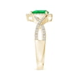 thumbnail image 3 of ANGARA Natural Twist Shank Pear Emerald Ring with Diamond Halo in 14K Yellow Gold for Women (Size-6x4mm) | May Birthstone, Birthday, Anniversary, Jewelry Gift for Women | Natural Emerald Ring, 3 of 9