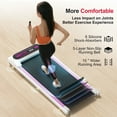 thumbnail image 5 of OBENSKY 2.25HP Under Desk Treadmill,  Installation-Free Slim Flat Compact Walking Pad with LED Display and Wireless Remote Control, 265lb, 0.5-4 mph for Home/Office Exercise-Pink, 5 of 8