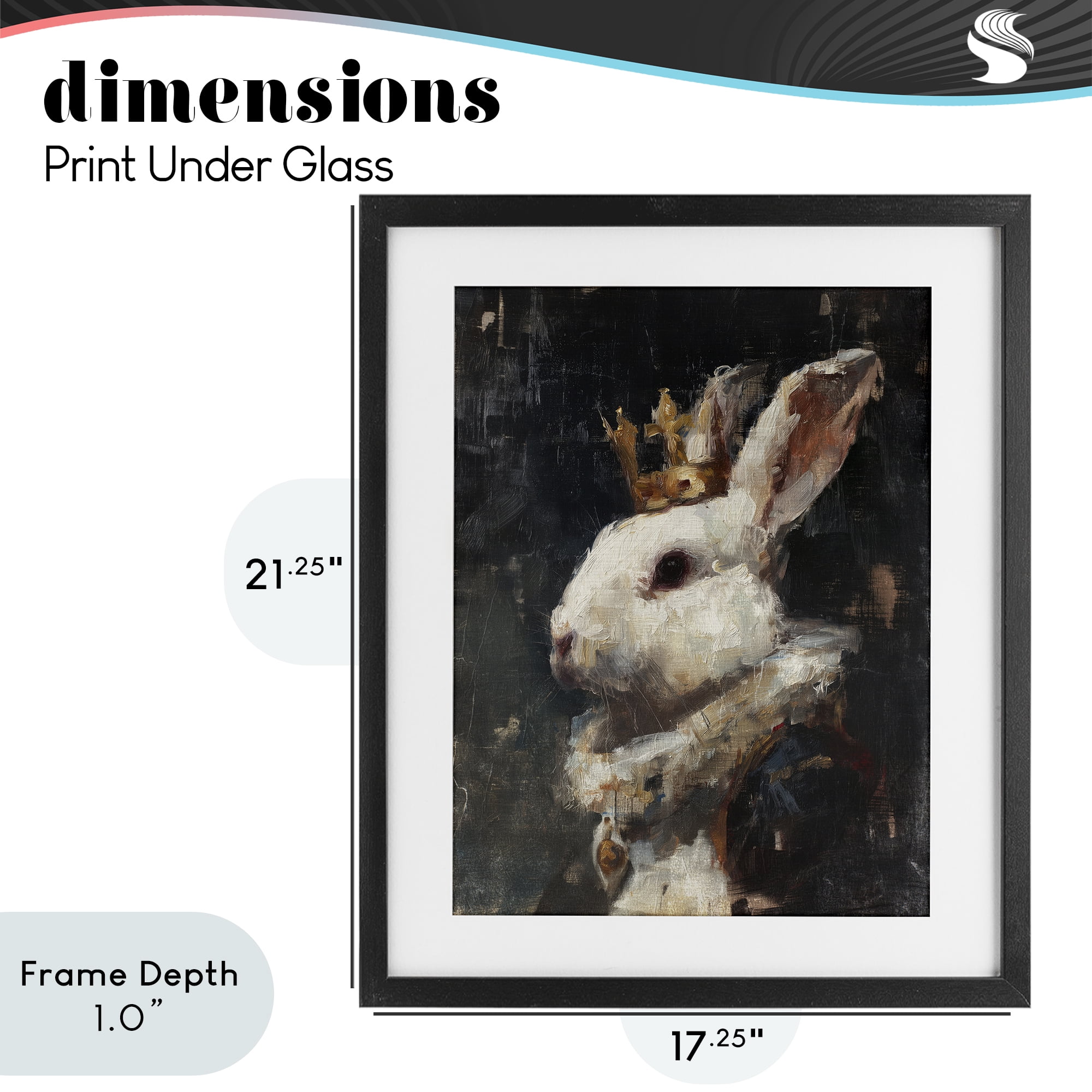 Stupell Industries Regal Monarch Rabbit Black Framed Print Under Glass, design by Svetlana Aleynikova