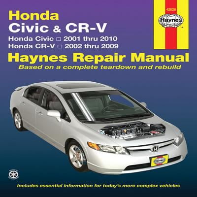 Haynes Repair Manual Honda Civic & CR-V: Honda Civic- 2001 Through 2010 ...