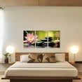 thumbnail image 4 of ZHONGYUTONG Bathroom Wall Art 3 Pieces Zen Stones Pink Lotus on Water Canvas Prints Spiritual Relaxing Picture for Office Yoga Spa Meditation Room Framed (16.00" x 24.00" x 3PCS), 4 of 6