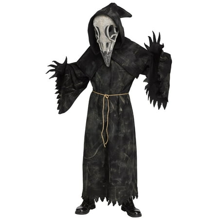 Black Raven Grim Reaper Adult Costume Robe Jumbo Bird Skull Mask ...