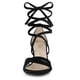 thumbnail image 3 of Sandalias Terciopelo Allegra K Tacón De Bloque Transparente Cordón Arriba Para Mujeres Negro 39, 3 of 7