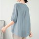 thumbnail image 4 of Camisas de Color Sólido para las Mujeres Casual 1/2 Manga V-Cuello Blusas, Top de Moda para Diario, Trabajo Y Fiesta, 4 of 4