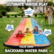 JAMBO 16ft Premium Slip & Slide with 3 Body Boards – Triple Sprinklers