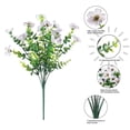 thumbnail image 2 of Artificial White Flowers Faux Flower Bouquet with Eucalyptus Leaves, Uv Resistant Fake Floral Stems for Home Decor Wedding Arrangements Bridal Shower Centerpieces, Single Pack, 2 of 9