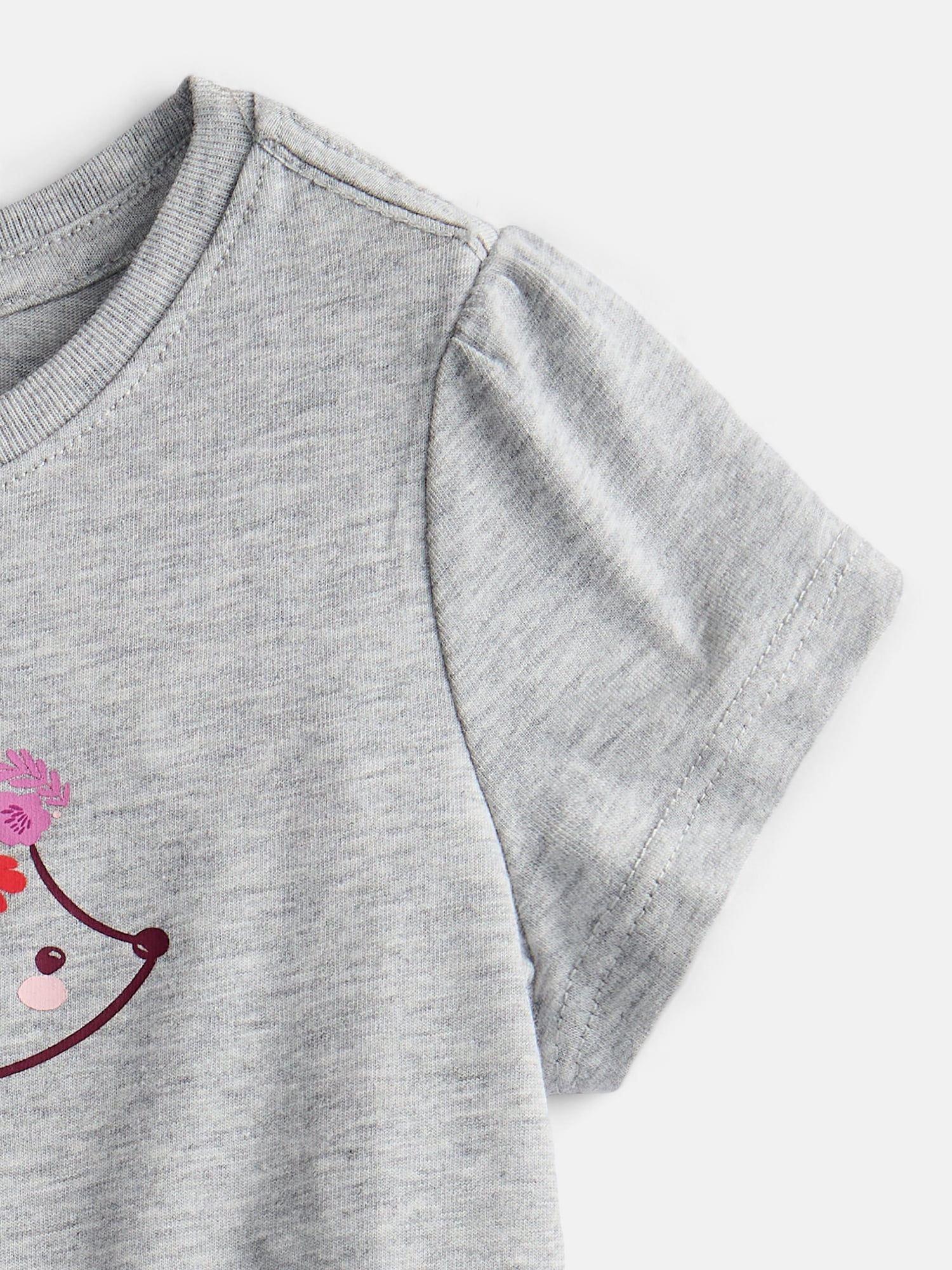 Wonder Nation Toddler Girls Graphic Tee with Short Puff Sleeves, Sizes 18M-5T