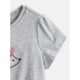 thumbnail image 3 of Wonder Nation Toddler Girls Graphic Tee with Short Puff Sleeves, Sizes 18M-5T, 3 of 3