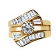thumbnail image 2 of Sterling Silver 925 ring set with gold plating in AAA grade CZ Size 5, 2 of 2