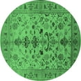 thumbnail image 1 of Ahgly Company Indoor Round Oriental Emerald Green Industrial Area Rugs, 7' Round, 1 of 4