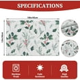 thumbnail image 2 of Christmas Place Mats Set of 6 Christmas Red Berry Green Leaf Decoration Table Mat Holiday Home Kitchen Table Mat Decoration 12x18 Inch, 2 of 6