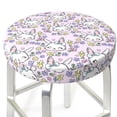 thumbnail image 3 of Lsque Purple Rabbit Round Bar chair cushion covers Velvet Fabric Premium Comfort Protects from Scratches and Stains for 14-17 Inch Chair- 12 inch, 3 of 7