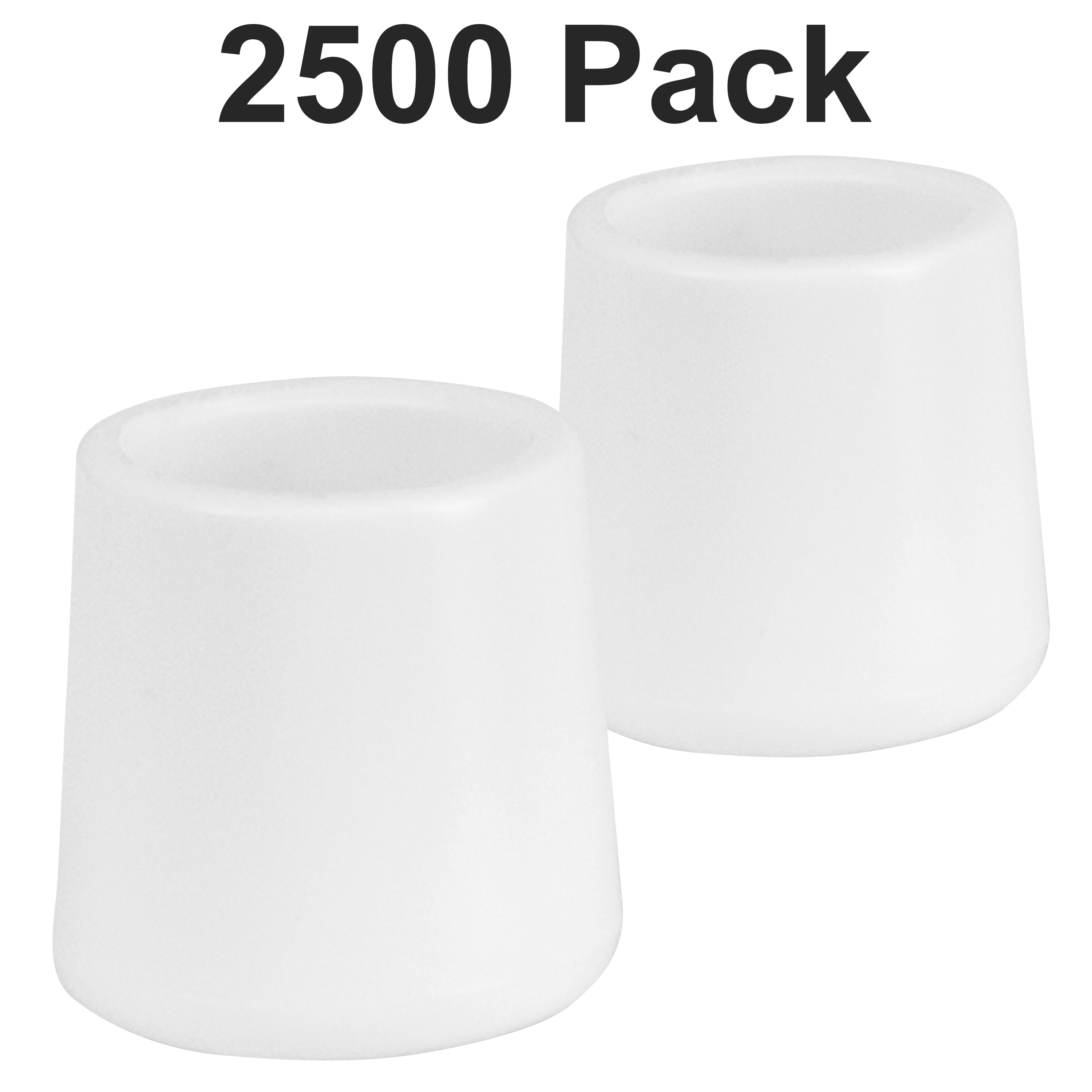 Flash Furniture 2500 Pack White Replacement Foot Cap for Plastic