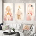 thumbnail image 1 of Designart "Vintage Pink Circular Geometric Harmony II" Modern Geometric Framed Wall Art Set Of 3 - Pink Abstract Frame Gallery Set For Office Decor, 1 of 6