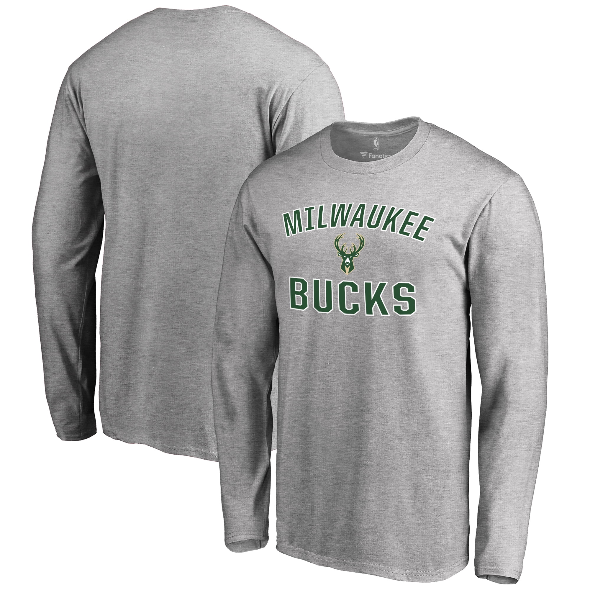 Milwaukee Bucks Victory Arch Long Sleeve T-Shirt - Ash - Walmart.com - Walmart.com